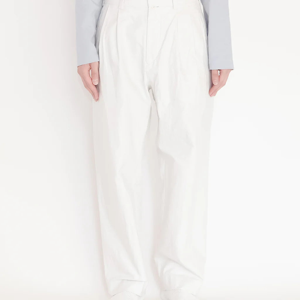 YAECA Chino Cloth Trousers Two Tuck Straight