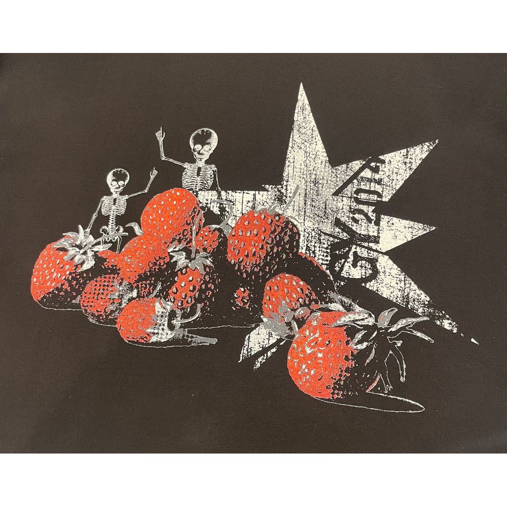 Ground Y  COTTON JERSEY SKULL STRAWBERRY T-SHIRT