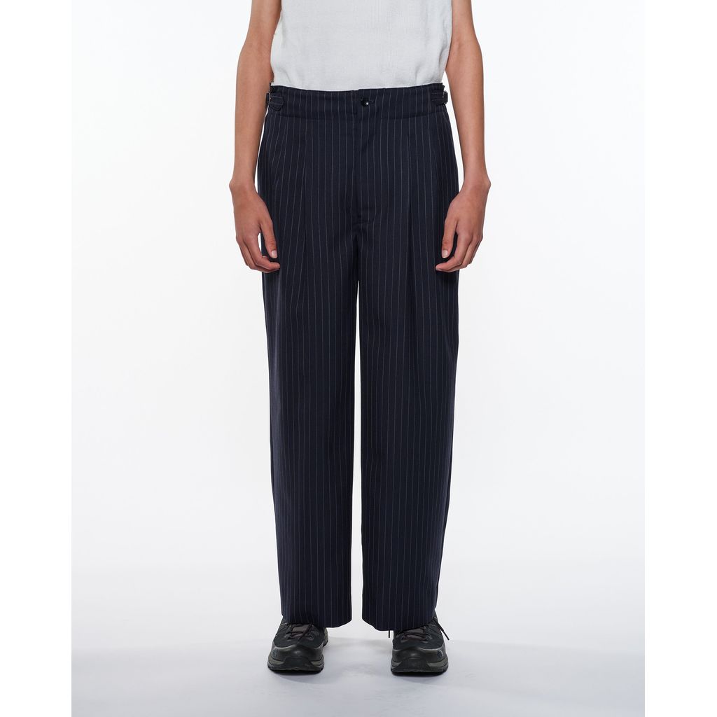 marka Recycled Polyester Non-Mulesed Wool Gabardine Two Tuck Military Trousers