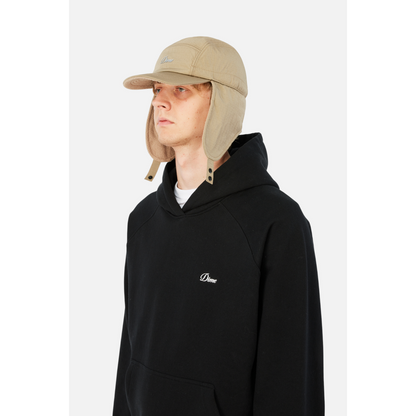 Dime Cursive Earflap Cap  Black