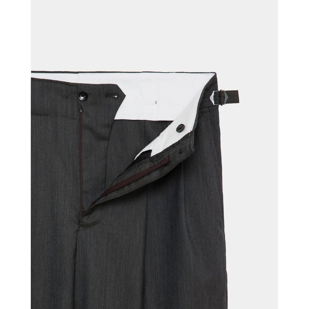 marka 2/60 Wool Tropical Melange / Double Pleated Military Trousers