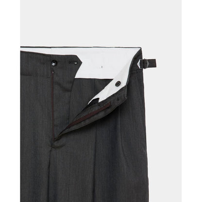 marka 2/60 Wool Tropical Melange / Double Pleated Military Trousers