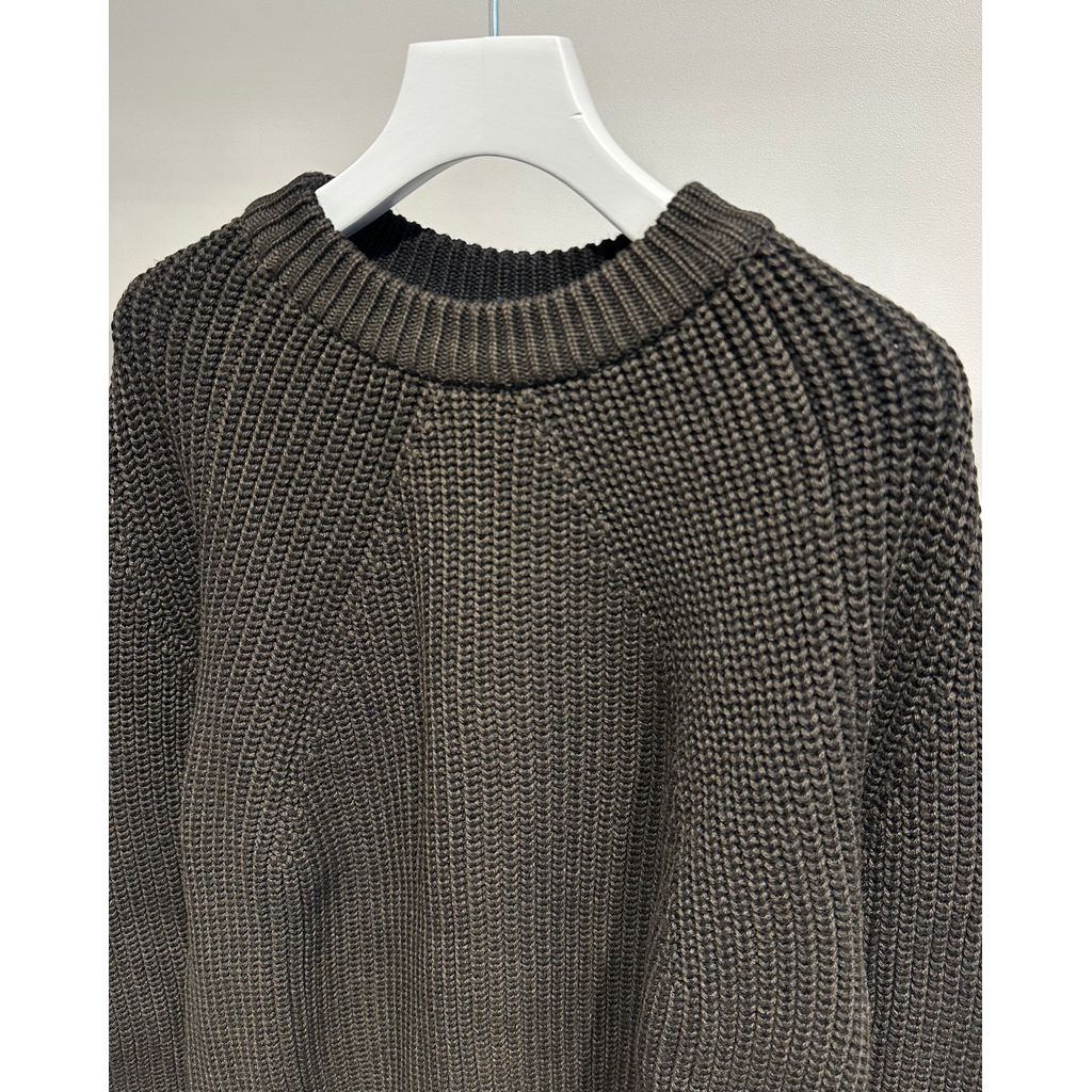 COMME des GARCONS HOMME BATONER W-NAME WOOL CREW NECK KNIT（BLACK）