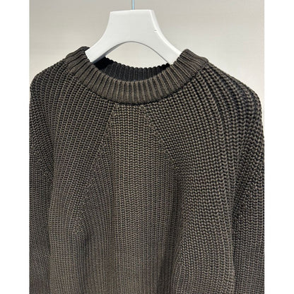 COMME des GARCONS HOMME BATONER W-NAME WOOL CREW NECK KNIT（BLACK）