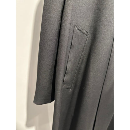 Y's for men WOOL GABARDINE COAT WITH STAND FRONT COLLAR