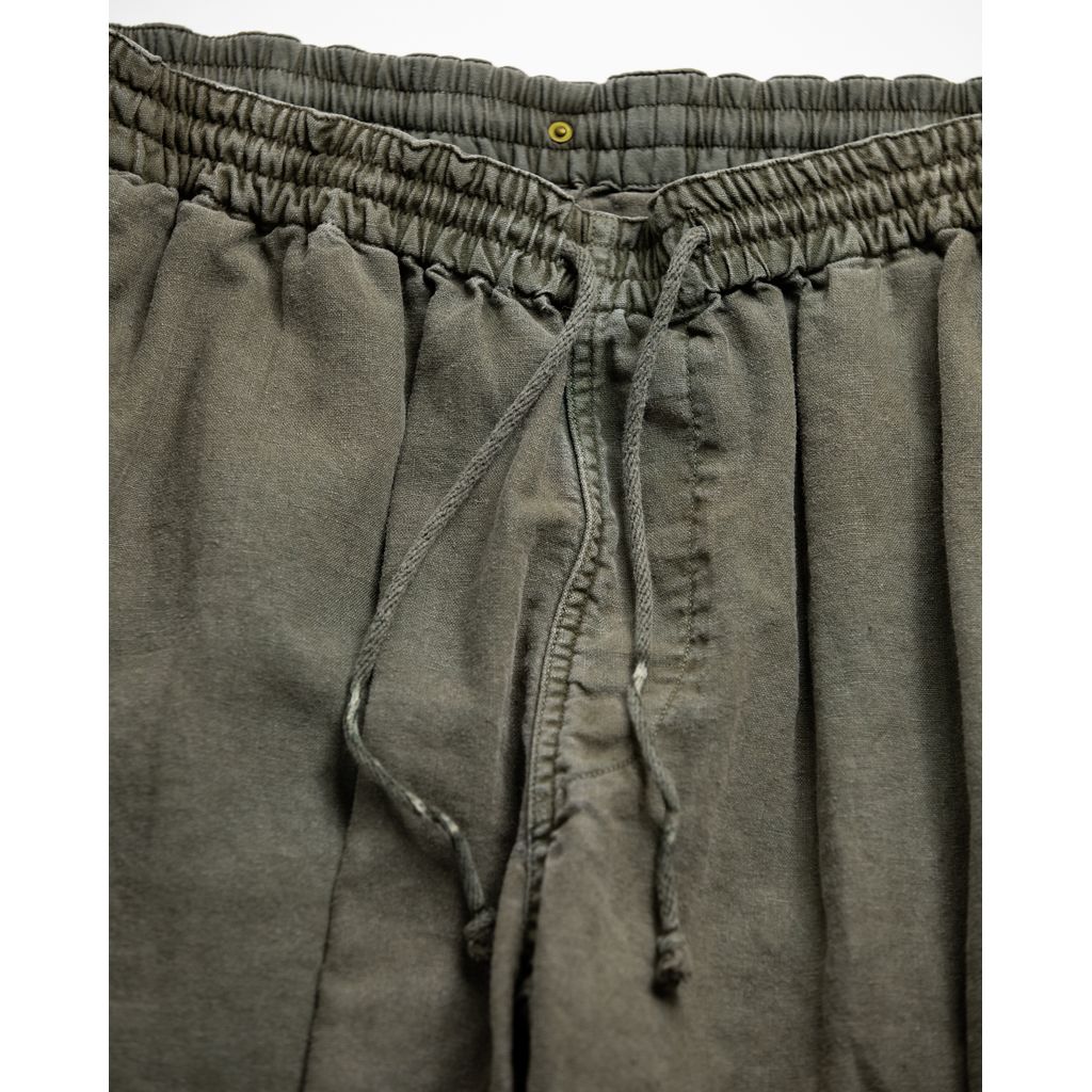 ANACHRONORM PIGMENT DYED LINEN TAPERED EASY PANTS