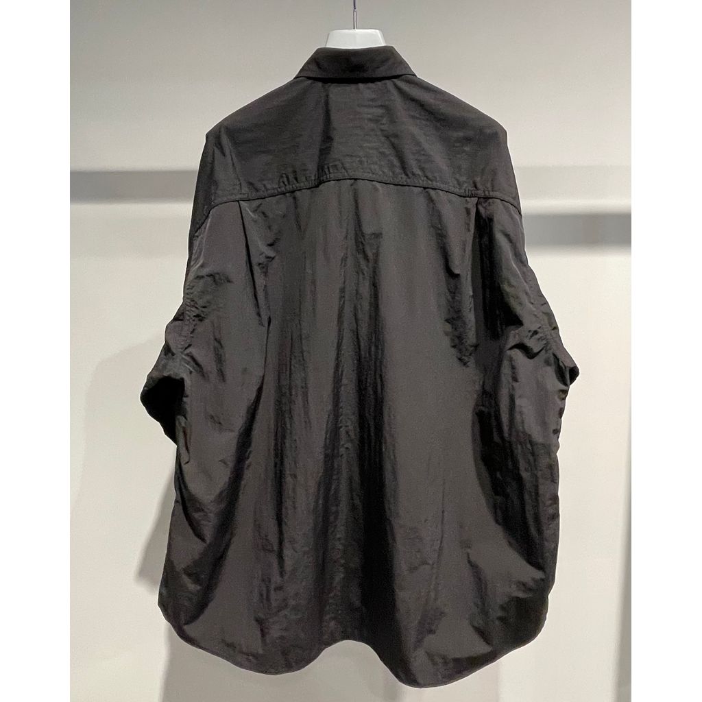 COMME des GARCONS HOMME NYLON TUSSER HALF SLEEVE SHIRT（BLACK）