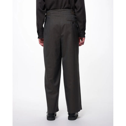 marka 2/60 Wool Tropical Melange / Double Pleated Military Trousers