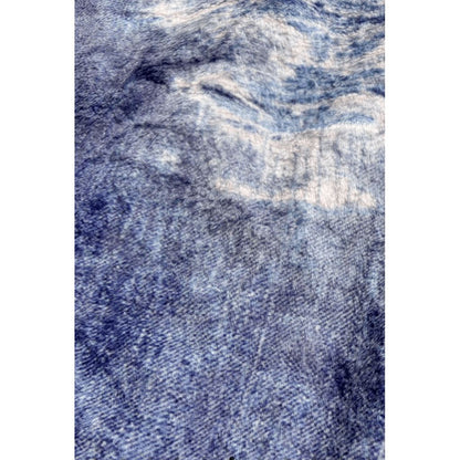 TALKING ABOUT THE ABSTRACTION  FLEECE DENIM PRINT WIDE PANTS