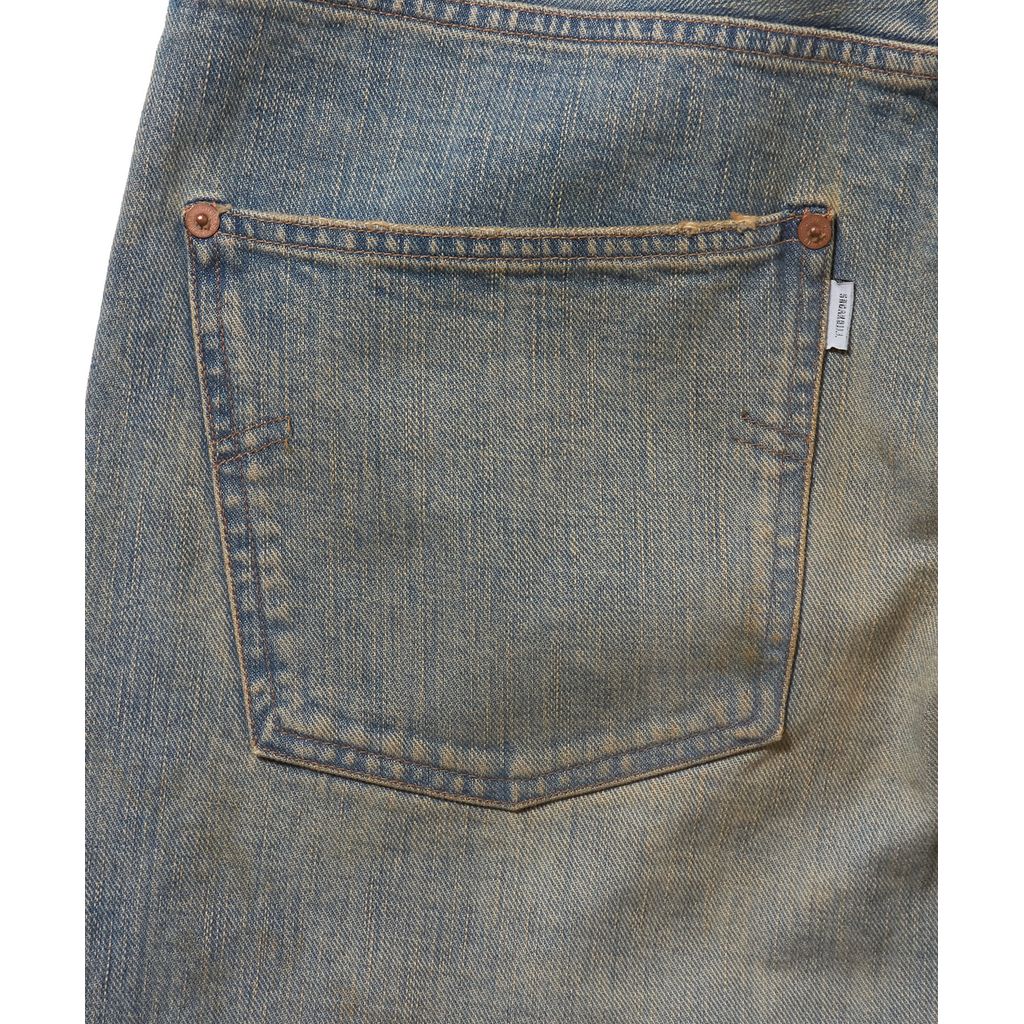 SUGARHILL  DAMAGED MODERN DENIM PANTS WIDE CUT