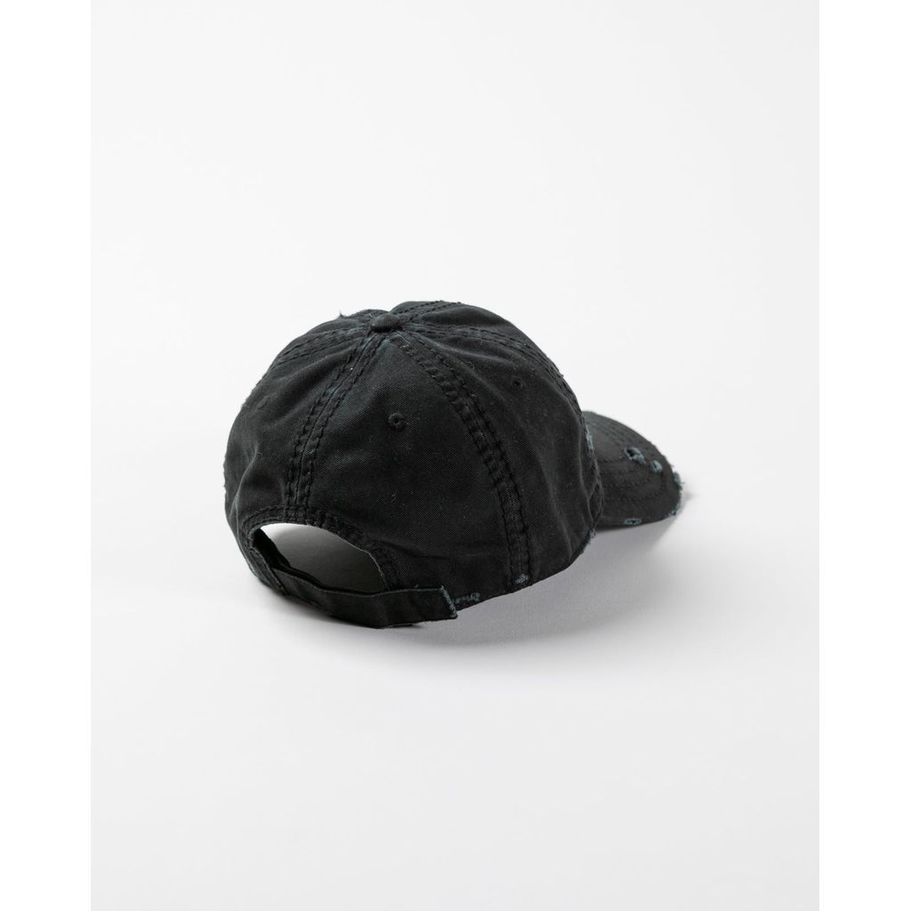ANACHRONORM AN362 DAMAGED 6PANEL CAP BLACK