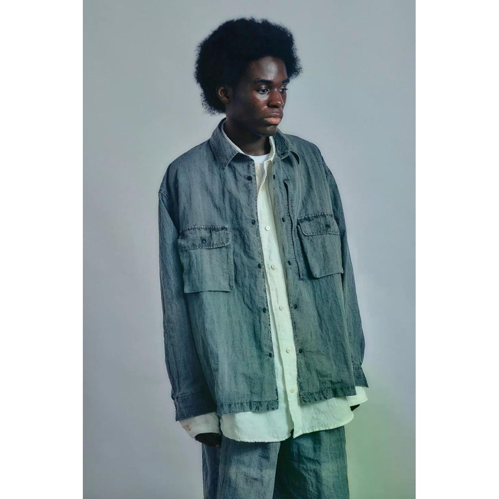 is-ness Pigment-Dyed long-Sleeve Shirt