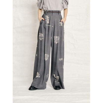 THOMAS MAGPIE C/Linen PRINT パンツ