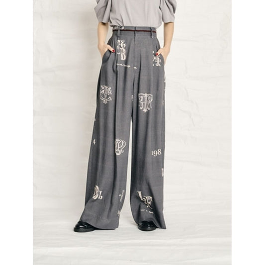 THOMAS MAGPIE C/Linen PRINT パンツ