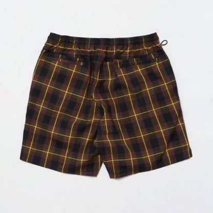 bal WASHED PLAID ELASTIC WAIST SHORT