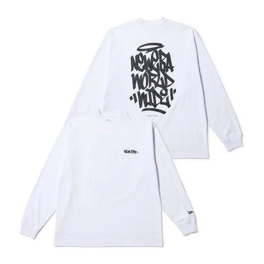 NEW ERA 長袖 オーバーサイズド コットン Tシャツ Tagging ホワイト