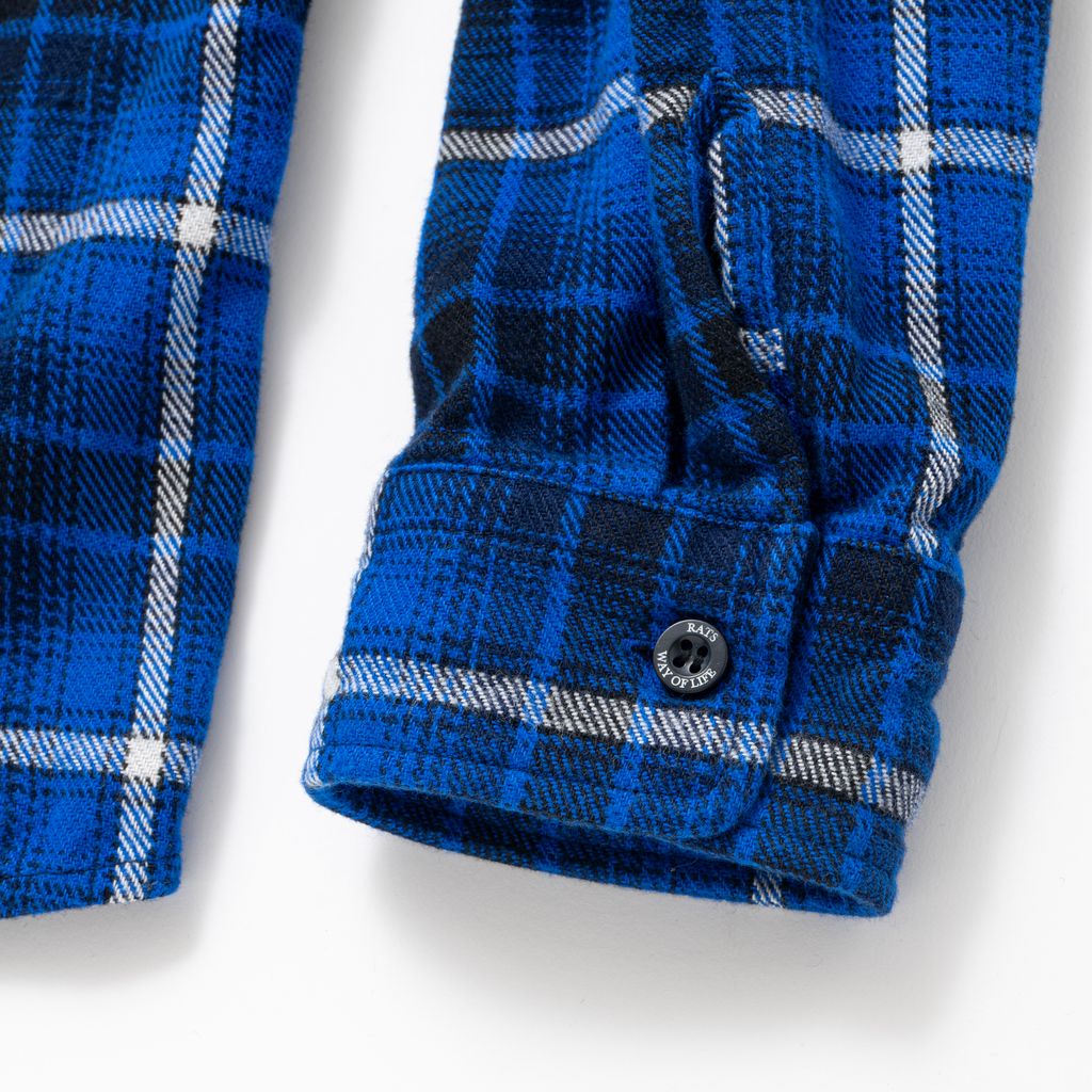 RATS COTTON FLANNEL BLUE CHECK SHIRT