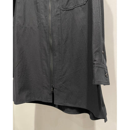 Y's for men COTTON FLANNEL CHAIN STITCH FRONT ZIP SHIRT
