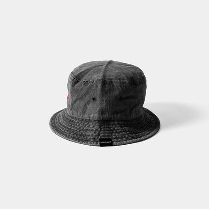 APPLEBUM “APPLE LOGO" DENIM BUCKET HAT [BLACK]