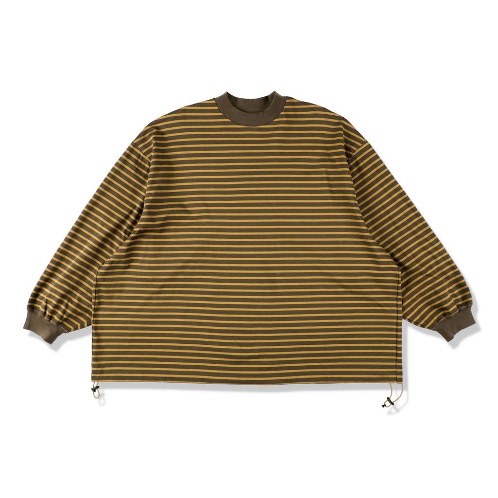 is-ness BALLOON STRIPES LONG SLEEVE T SHIRT