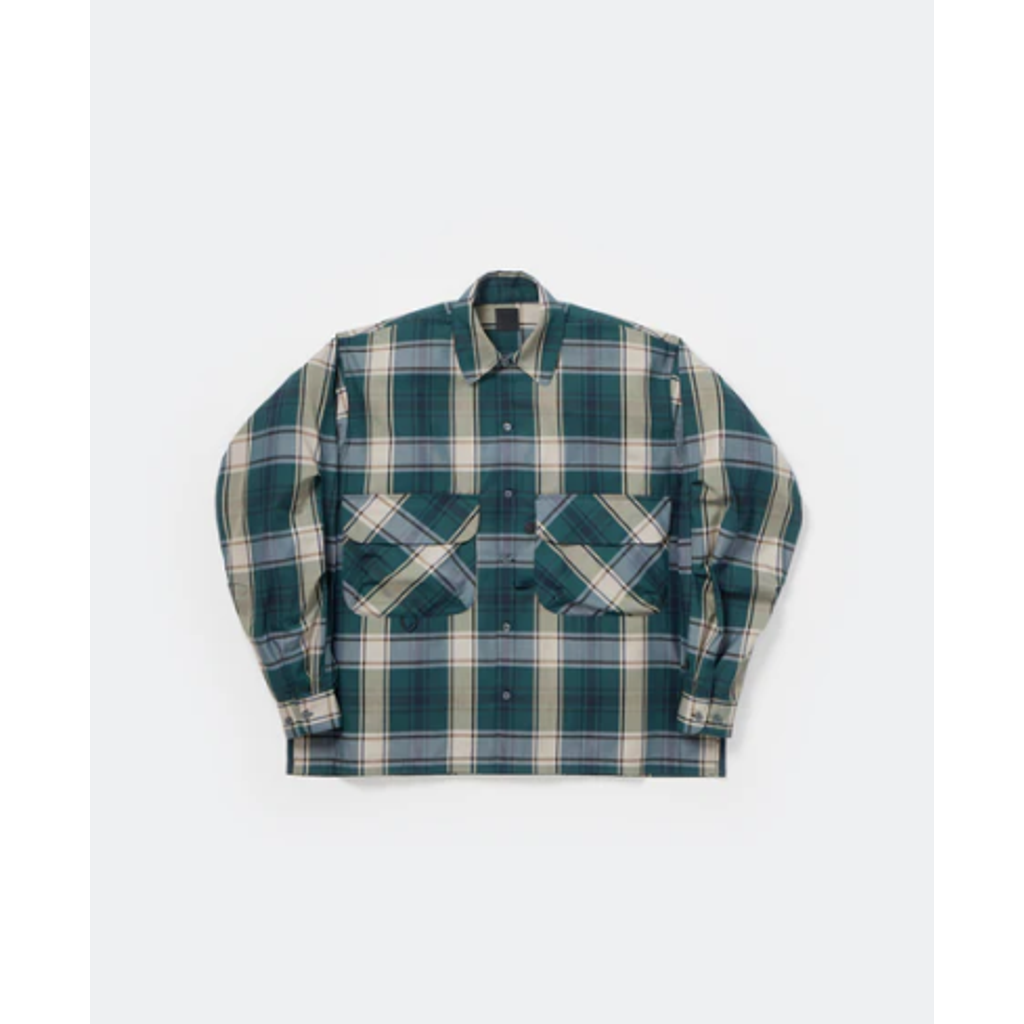 DAIWA PIER39 TECH SPORTS OPEN COLLAR SHIRT L/S BIG TARTAN BE-81026W