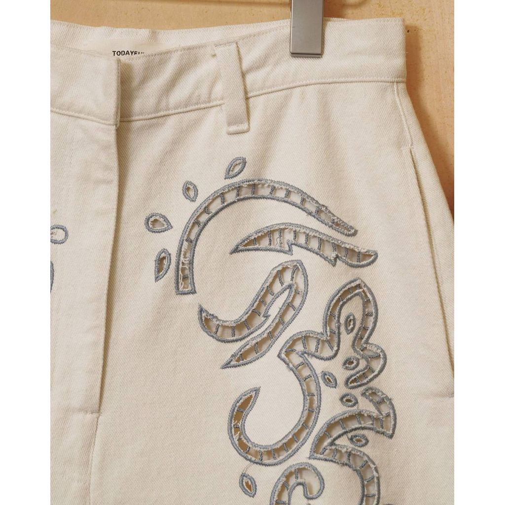 TODAYFUL Cut Lace Twill Pants