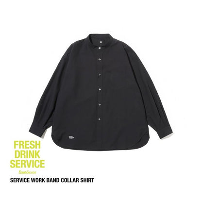 FRESH DRINK SERVICE "SERVICE WORK BAND COLLAR SHIRT"