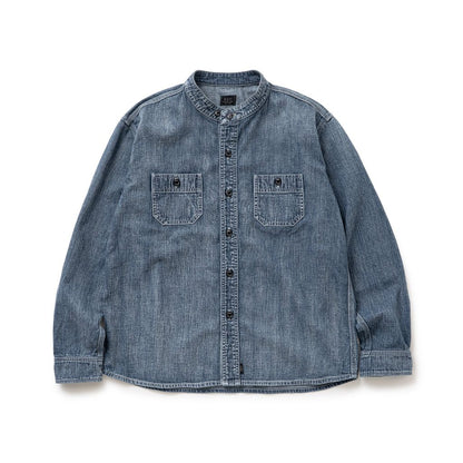 RATS STAND COLLAR DENIM SHIRT