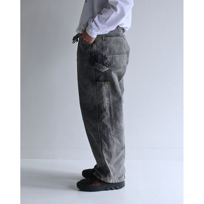 ANACHRONORM SULFUR DYED DUCK PAINTER EASY PANTS GRAY BLACK