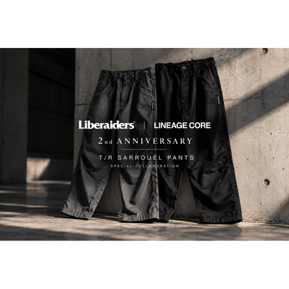 Liberaiders × LINEAGE CORE T/R SARROUEL PANTS（GRAY STRIPE)