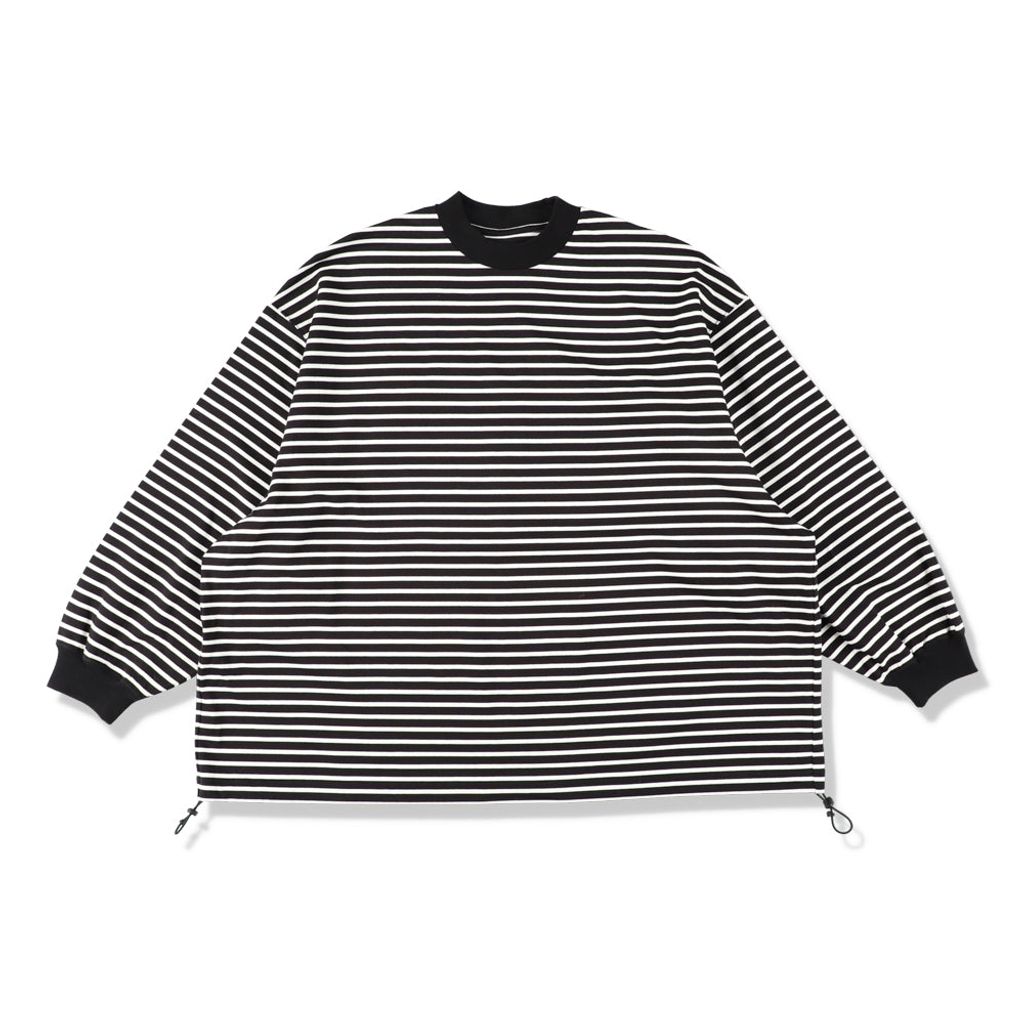is-ness BALLOON STRIPES LONG SLEEVE T SHIRT