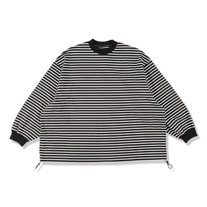 is-ness BALLOON STRIPES LONG SLEEVE T SHIRT