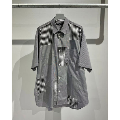 COMME des GARCONS HOMME ギンガムチェック パッチワーク シャツ