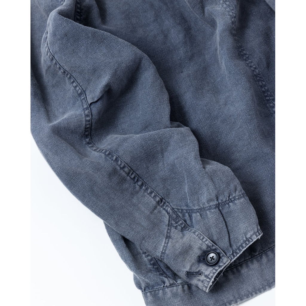 ANACHRONORM  FADED SULFUR DYED LINEN UTILITY JACKET
