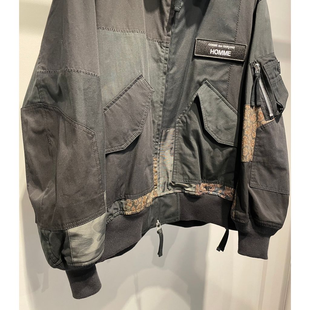 COMME des GARCONS HOMME 多素材パッチワーク ミリタリージャケット