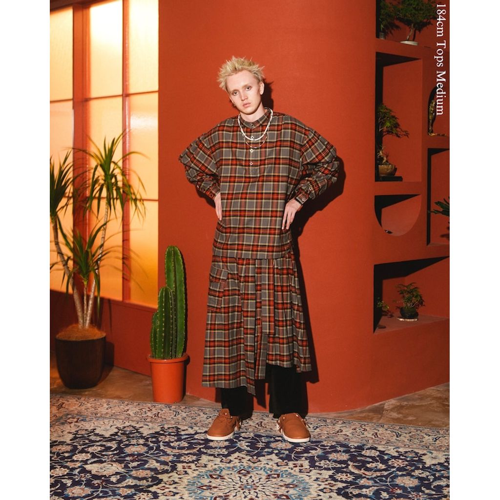 AMBERGLEAM Fabric Henley Blouse