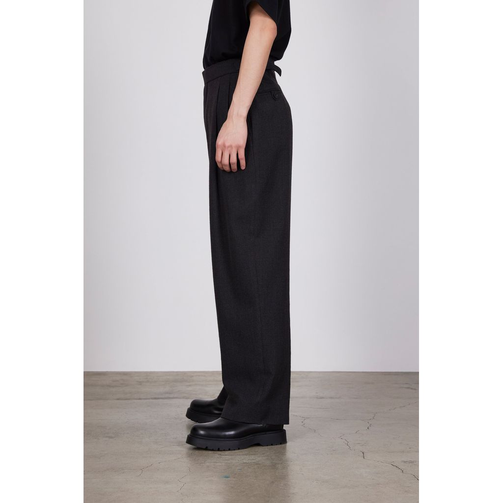 MARKA TUMBLED WOOL SERGE OFFICER PANTS 2TUCK WIDE