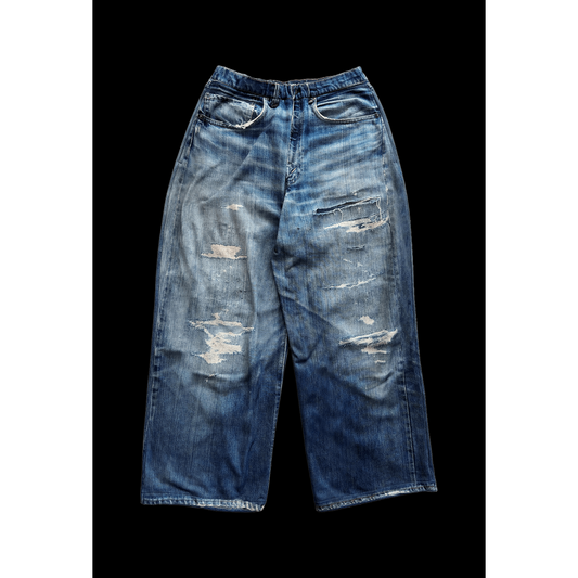 TALKING ABOUT THE ABSTRACTION DENIM PRINTFLEECE LINING WIDE PT