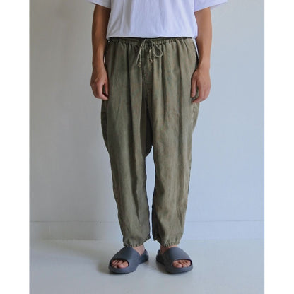 ANACHRONORM PIGMENT DYED LINEN TAPERED EASY PANTS