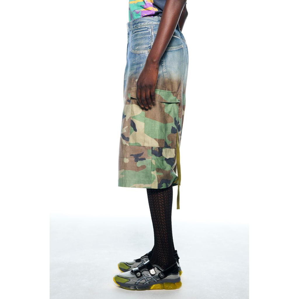 TOLQ  Gradation Printed Denim Pants×Cargo Shorts