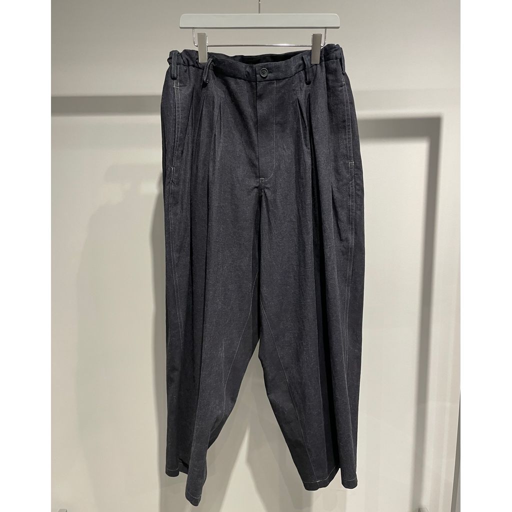 Y's for men INK-DYED HOUNDSTOOTH 12 TUCKS PANTS