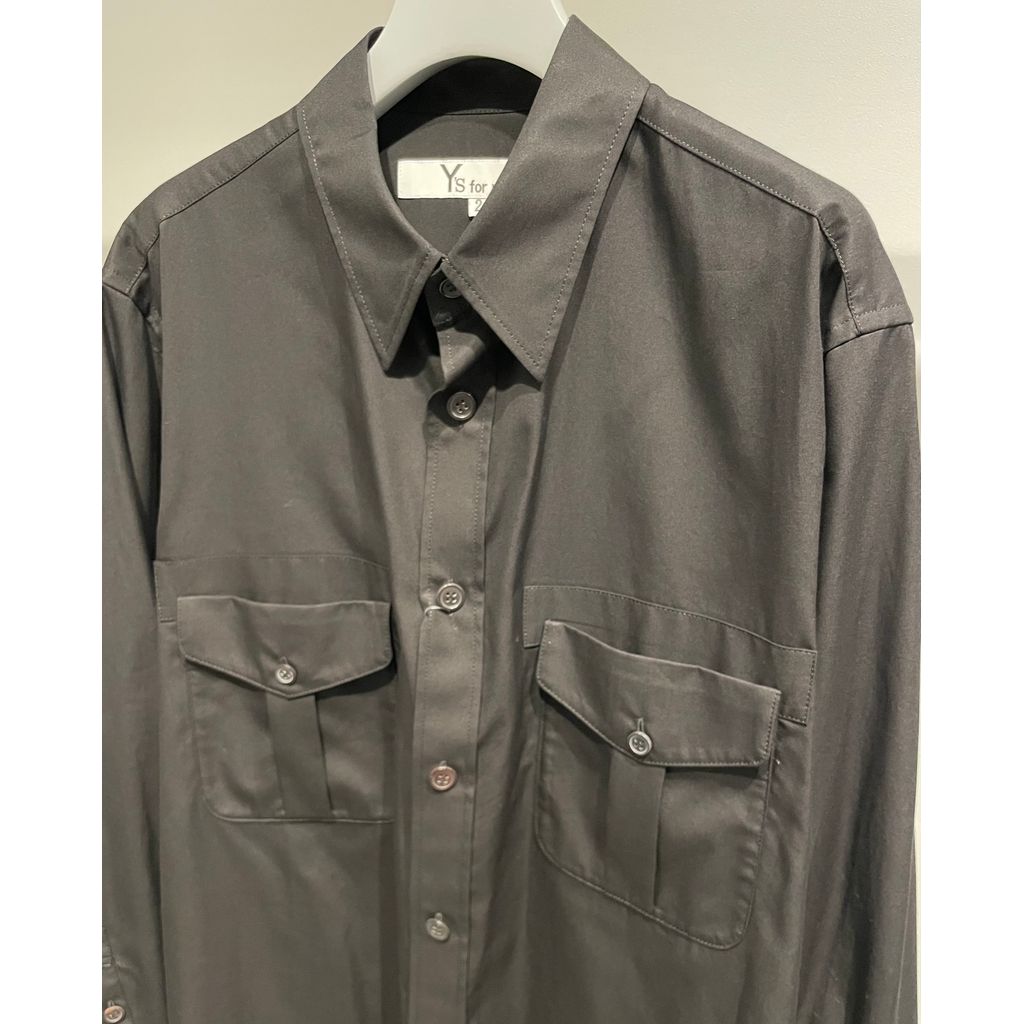 Y's for men 100/2 BROAD SHIRT WITH DOUBLE CHEST PATCH POCKETS