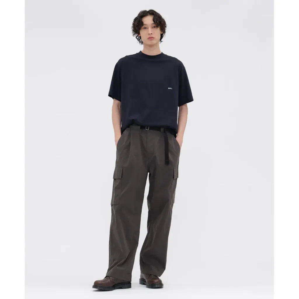 MHL. WASHED COTTON NYLON TROUSERS