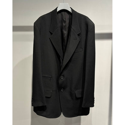 Y's for men WOOL GABARDINE COAT WITH STAND FRONT COLLAR