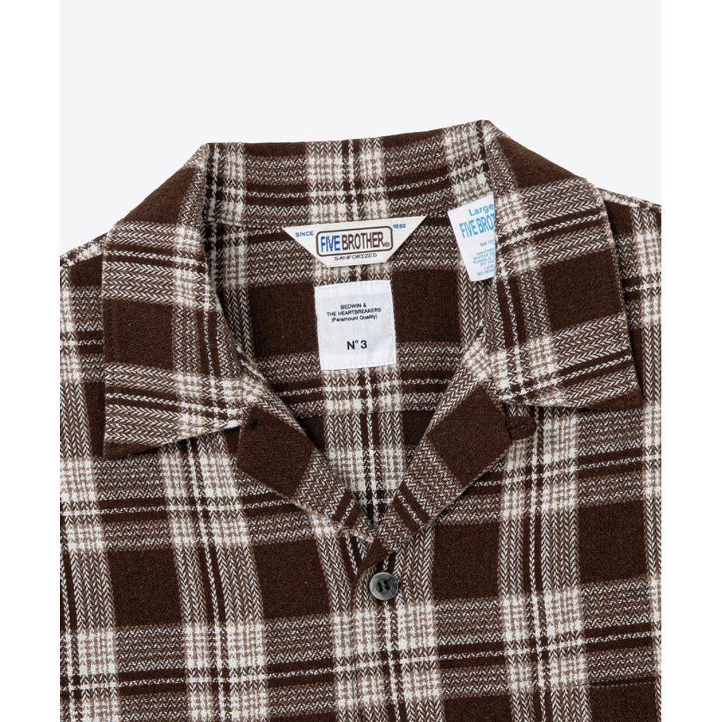 BEDWIN & THE HEARTBREAKERS FIVE BROTHER Ex. L/S CHECK SHIRT "VIN"