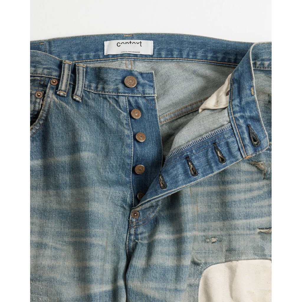 ANACHRONORM CONTEXT-001-R1 REGULAR TAPERED 5P PANTS INDIGO (REMAKE)
