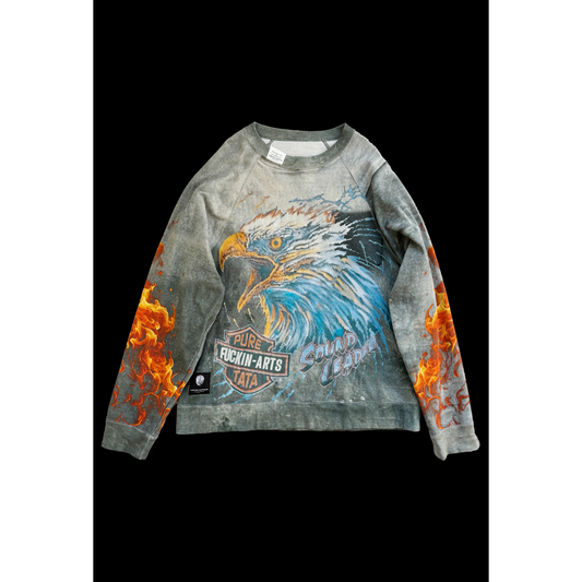 TALKING ABOUT THE ABSTRACTION FIRE HAWK RAGLAN SWEAT