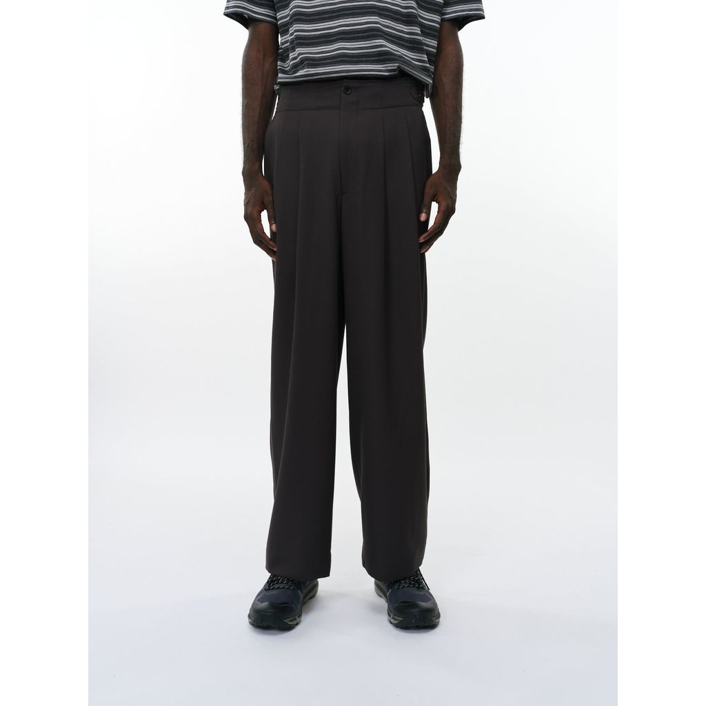 marka Recycled Polyester Non-Mulesed Wool Gabardine Two Tuck Military Trousers