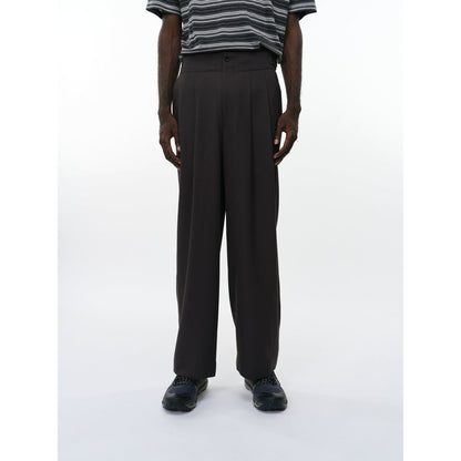 marka Recycled Polyester Non-Mulesed Wool Gabardine Two Tuck Military Trousers