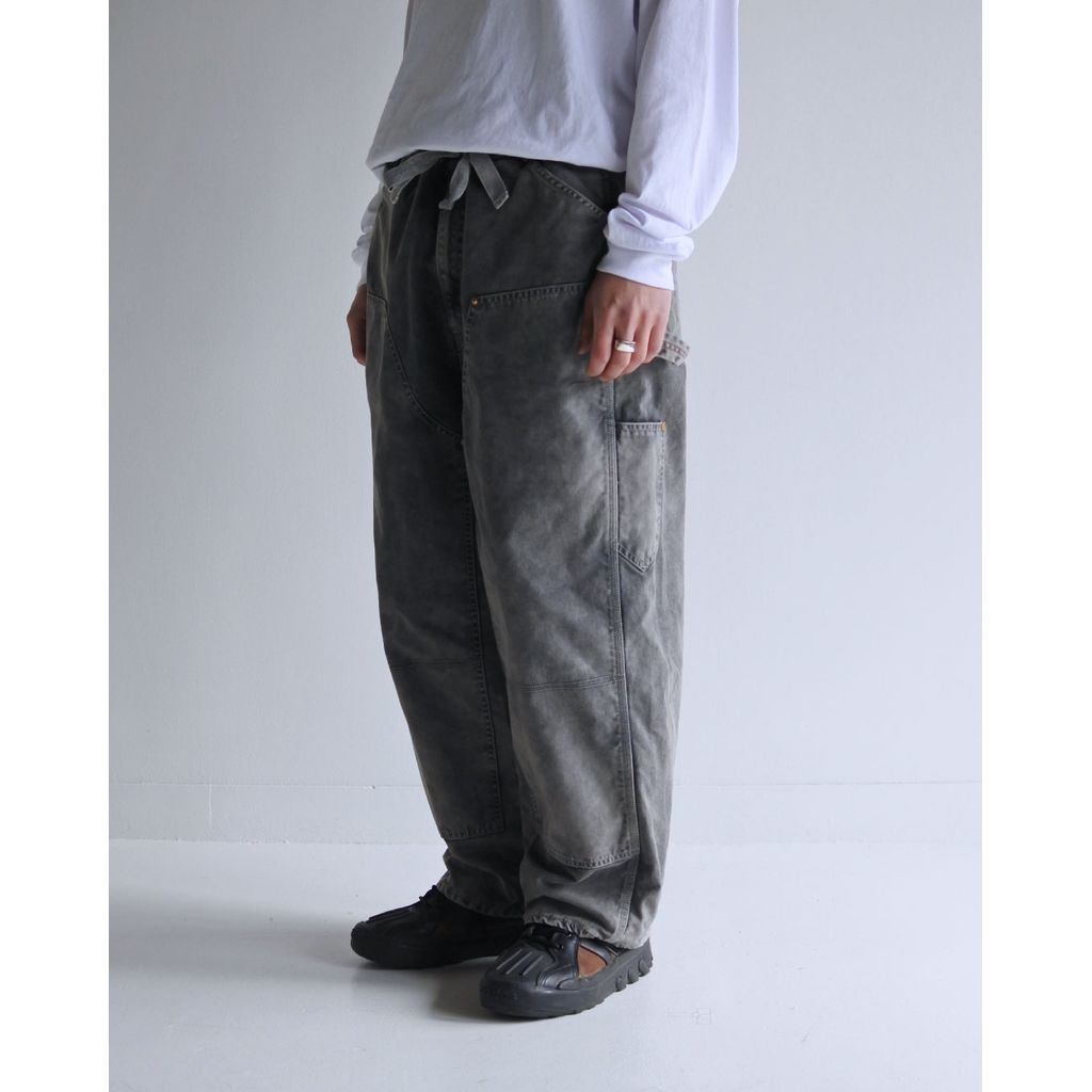 ANACHRONORM SULFUR DYED DUCK PAINTER EASY PANTS GRAY BLACK